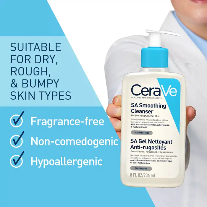 CeraVe SA Smoothing Face and Body Cleanser with Salicylic Acid
