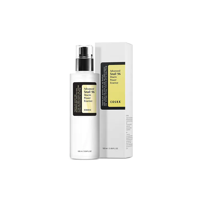 Snail 96 Mucin Essence contains 96% Snail Mucin, which helps repair and soothe red