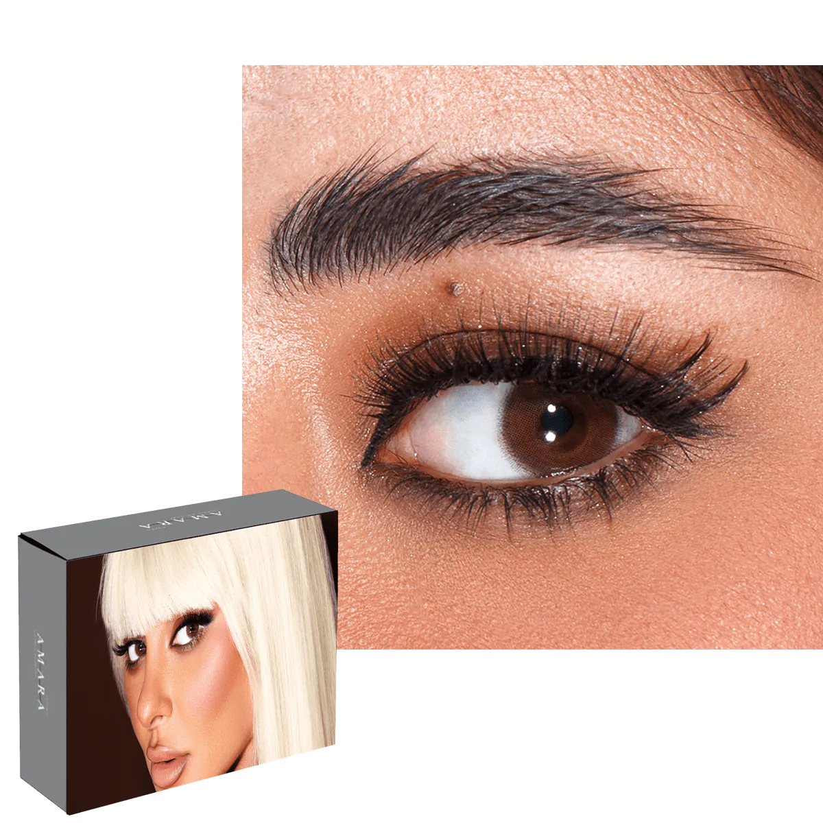 عدسات ملونة لاصقة شهرية من امارا - كلاسيك براون