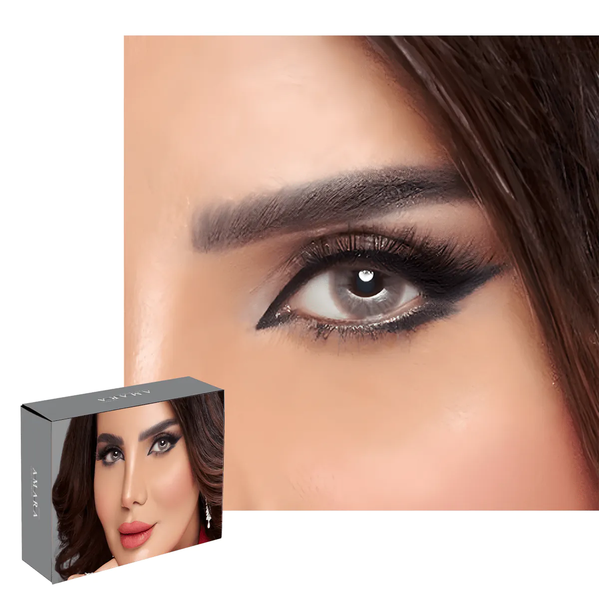 عدسات ملونة لاصقة شهرية من امارا - كابتشينو