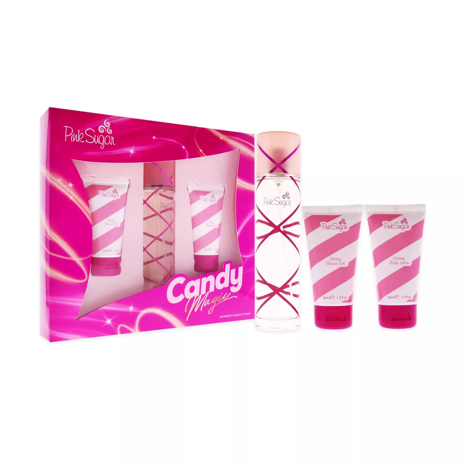 Aquolina Pink Sugar Candy Magic Gift Set By Aquolina EDT For Women - 3 Pieces