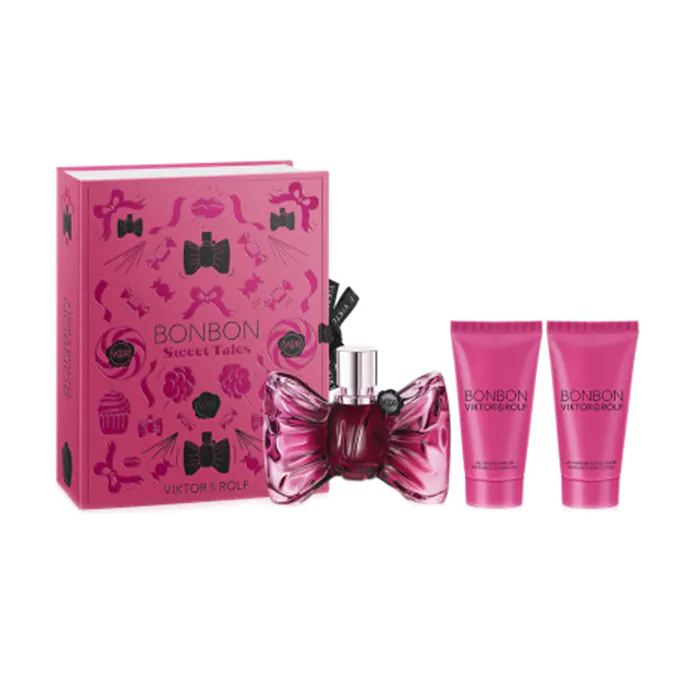 مجموعة بونبون من فيكتور آند رولف أو دو برفيوم  للنساء (عطر بونبون أو دو برفيوم 50 مل + كريم مرطب للجسم 50 مل + جل الاستحمام 50 مل) - 3 قطع