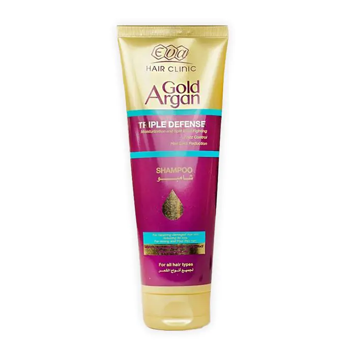 Eva Hair Clinic Gold Hair Shampoo Argan For All Hair Types - 230 ml
