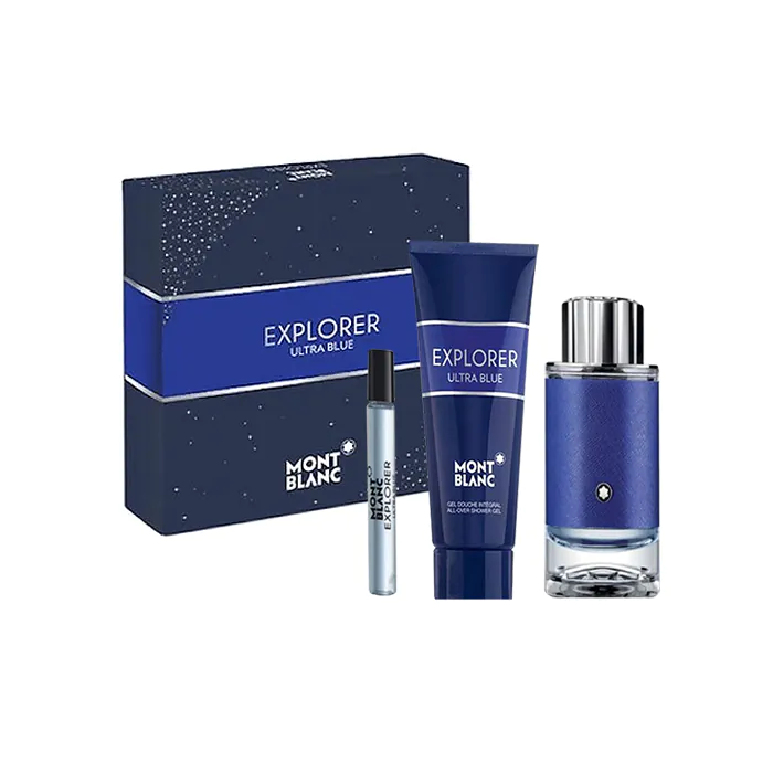 Explorer Ultra Blue Set By Mont Blanc EDP For Men - 3 Pieces