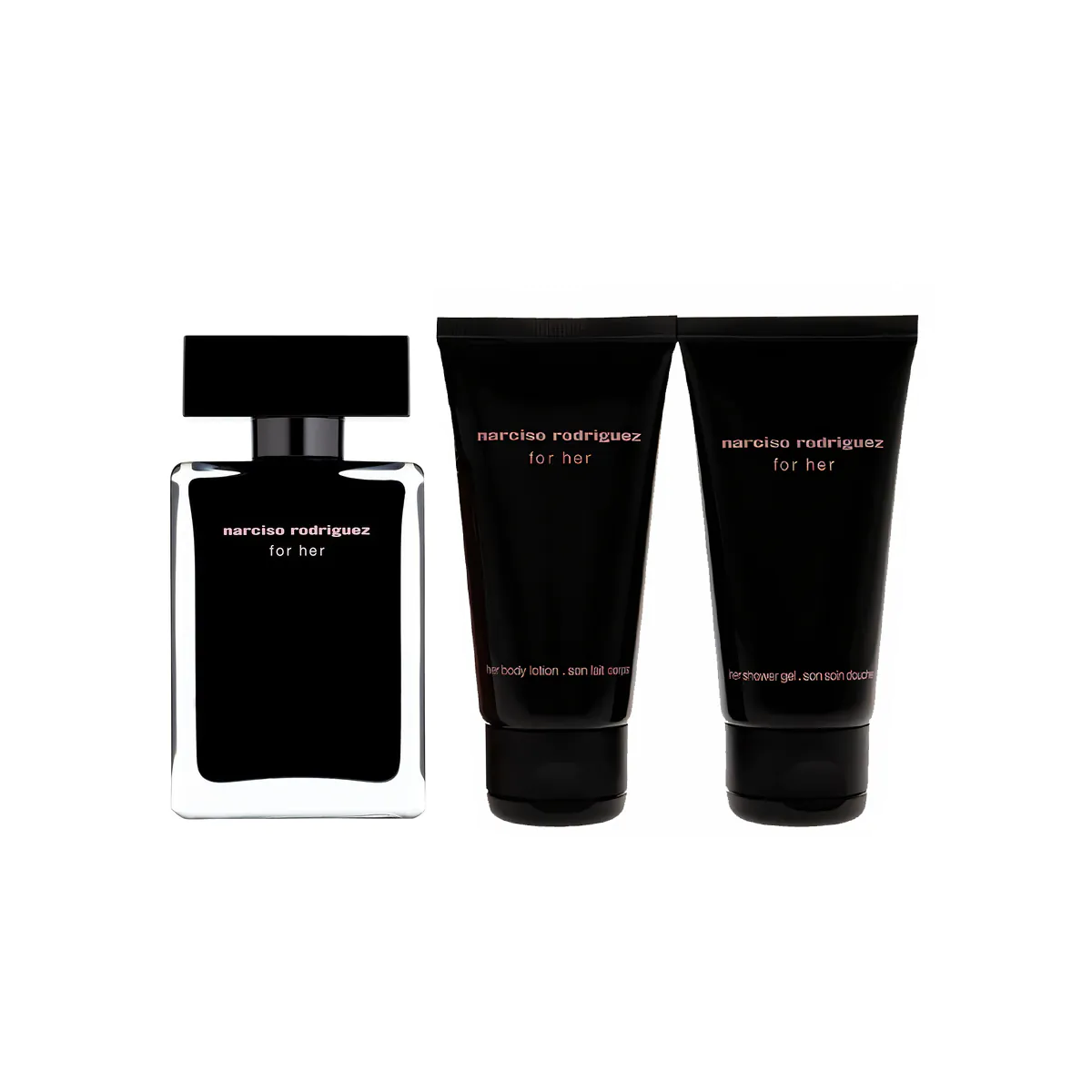 For Her Set By Narciso Rodriguez EDT For Women (Narciso Rodriguez For Her EDT 50 ml + Body Lotion 50 ml + Shower Gel 50 ml) - 3 Pieces
