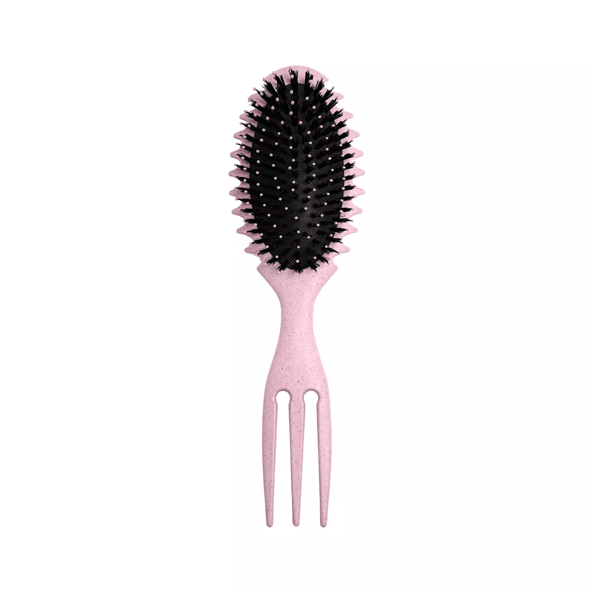 فرشاة افرشاة الشعر الكيرلي مع ذيل بتصميم شوكة ثلاثية وردي من هير سيستم