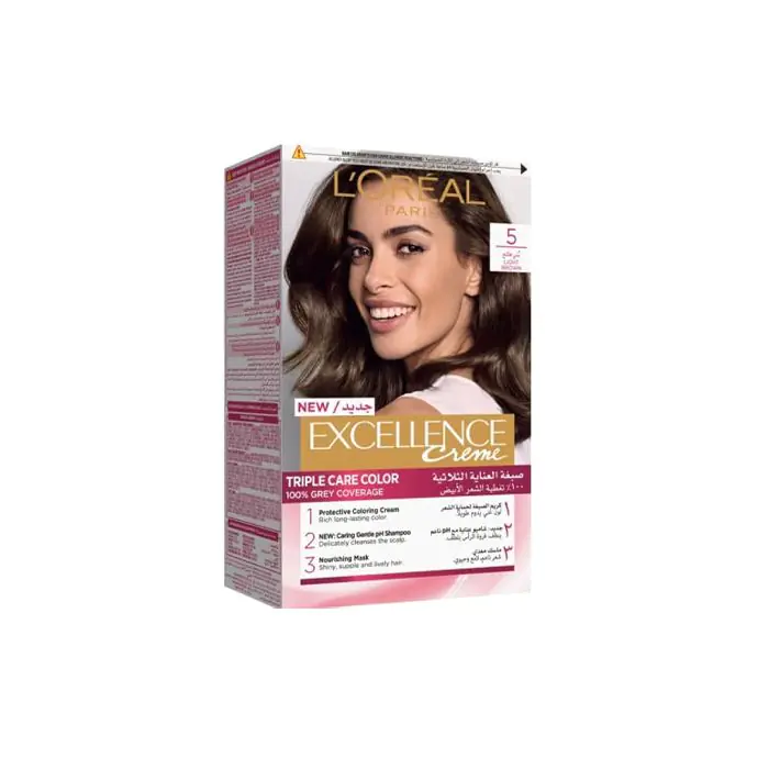 صبغة اكسلنس كريم بني فاتح 5.0 من لوريال باريس