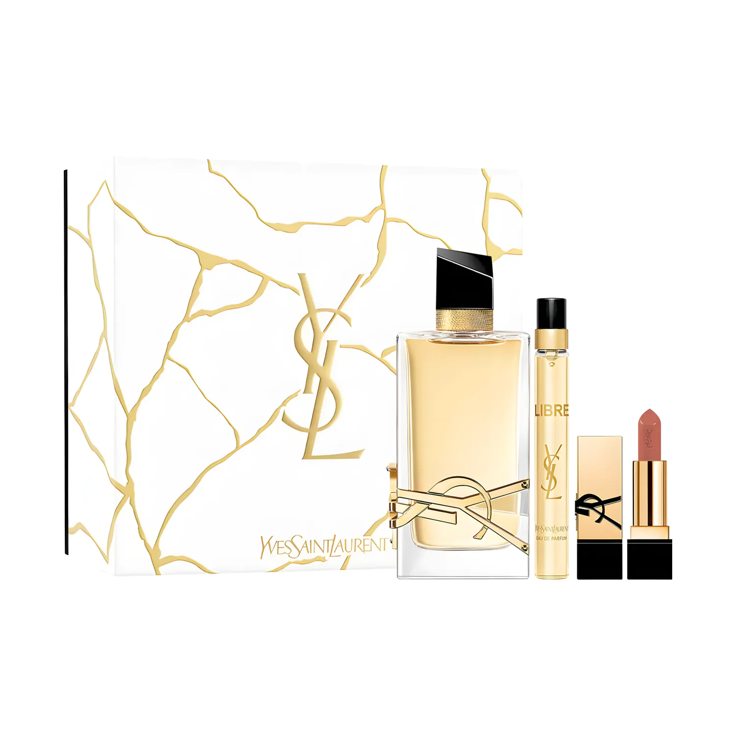 Libre Set By Yves Saint Laurent EDP For Women EDP 90 ml Travel perfume EDP 10 ml Lipstick 3 Pieces