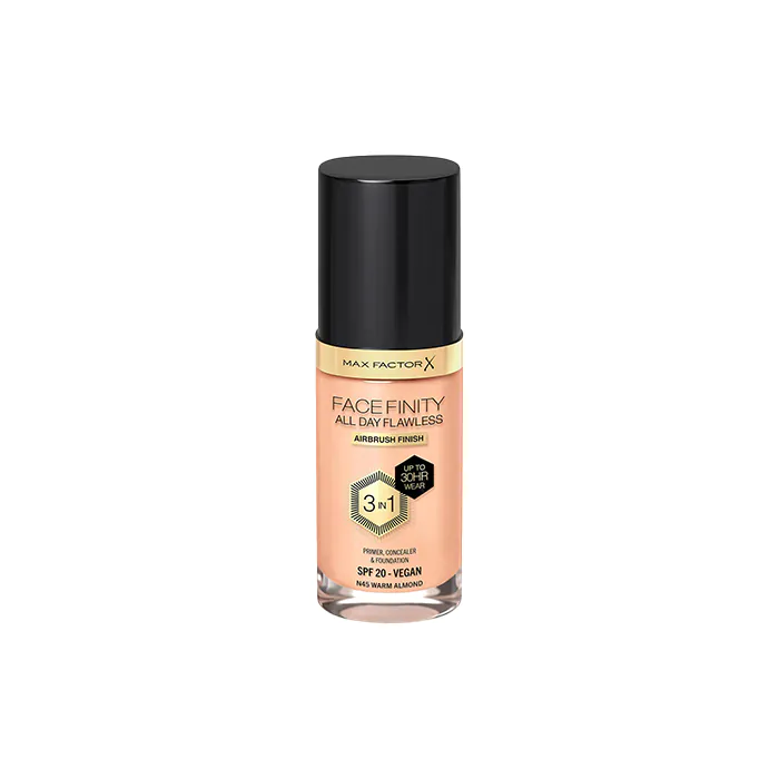 Max Factor FaceFinity All Day Flawless 3 In 1 Foundation SPF 20 Warm Almond No. 45 - 30 ml