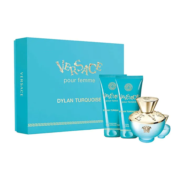 Pour Femme Dylan Turquoise Set By Versace EDT For Women - 4 Pieces