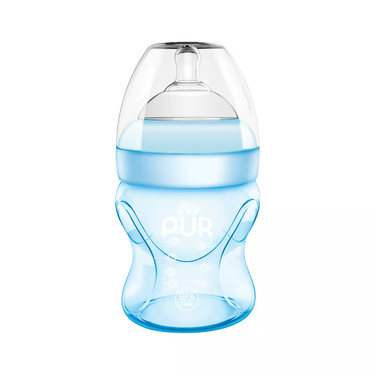 Pur Wide Neck Bottle Blue 3+ Months - 130 ml
