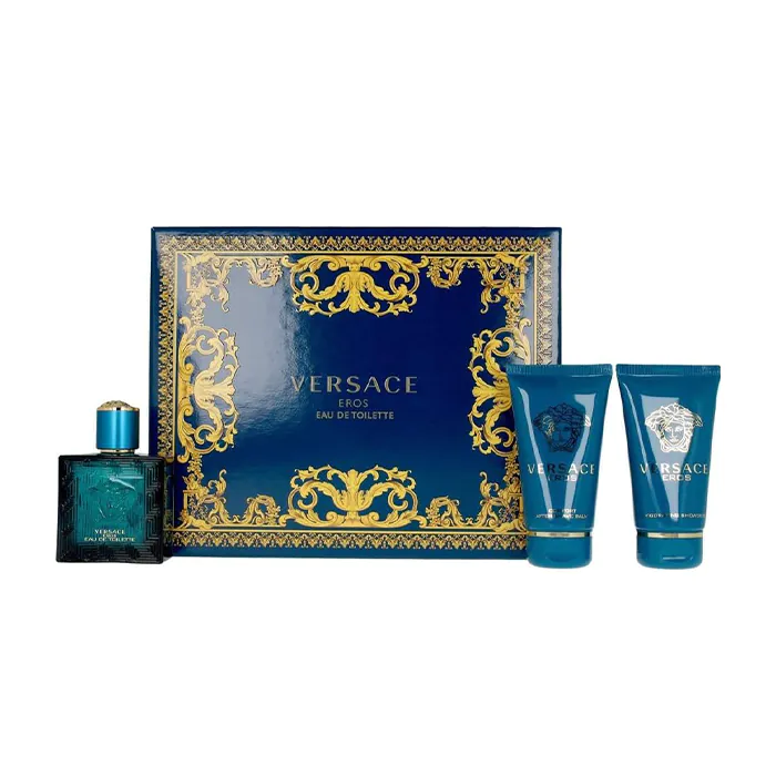 Versace Eros Gift Set By Versace EDT For Men - 3 Pieces