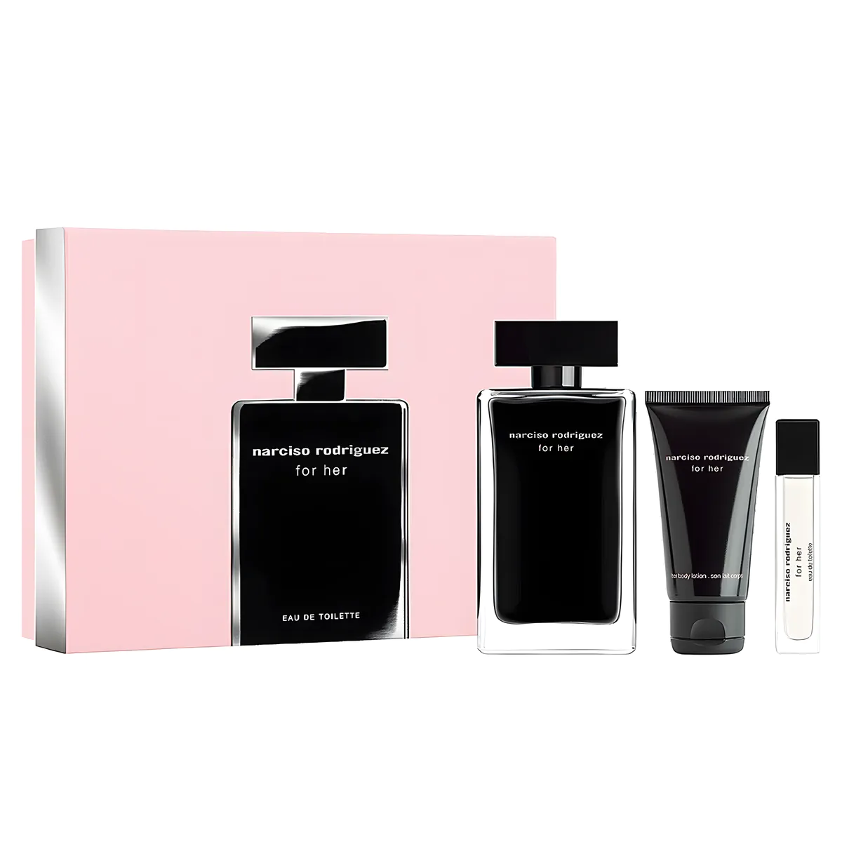 For Her Set By Narciso Rodriguez EDT For Women (EDT 100 ml + EDT Purse Spray 10 ml + Her Body Lotion 50 ml) - 3 Pieces